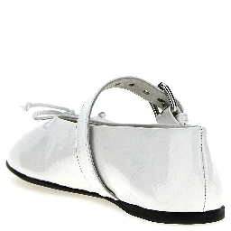 White Calfskin Ballet Flats