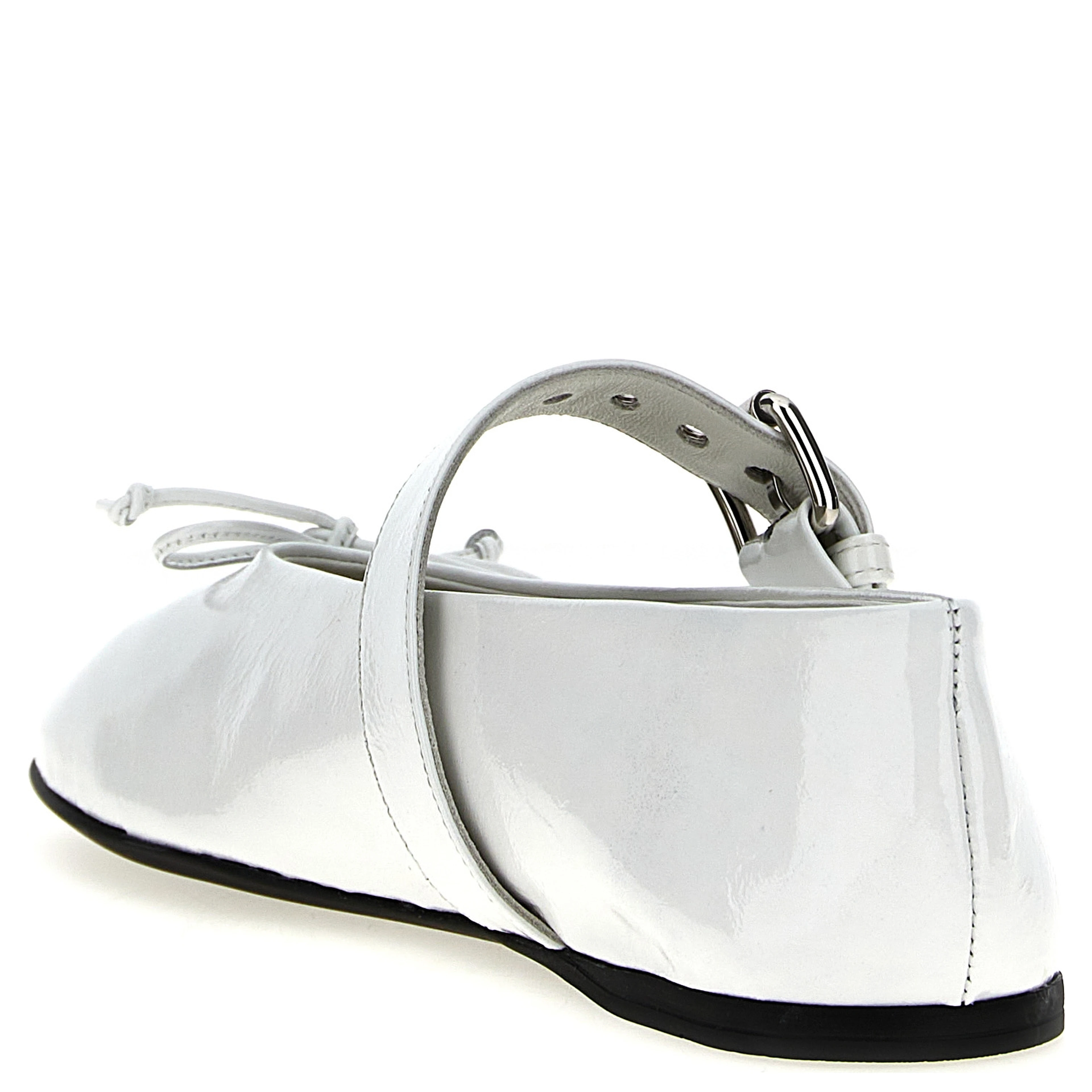 White Calfskin Ballet Flats
