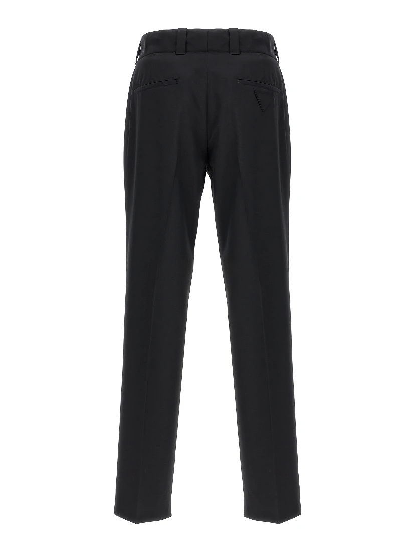 Black Virgin Wool Casual Pants