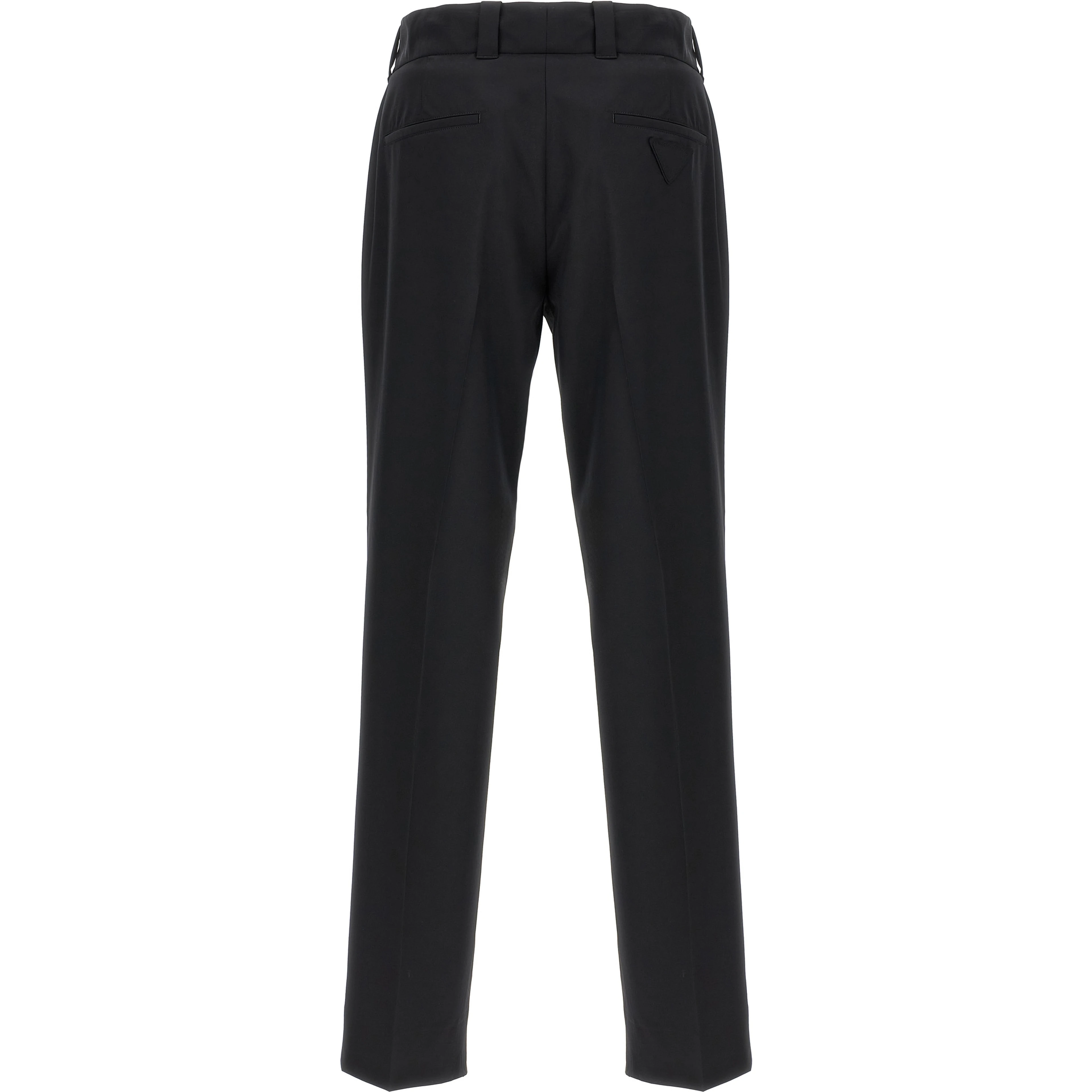 Black Virgin Wool Casual Pants