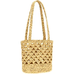 Beige Viscose Handbag