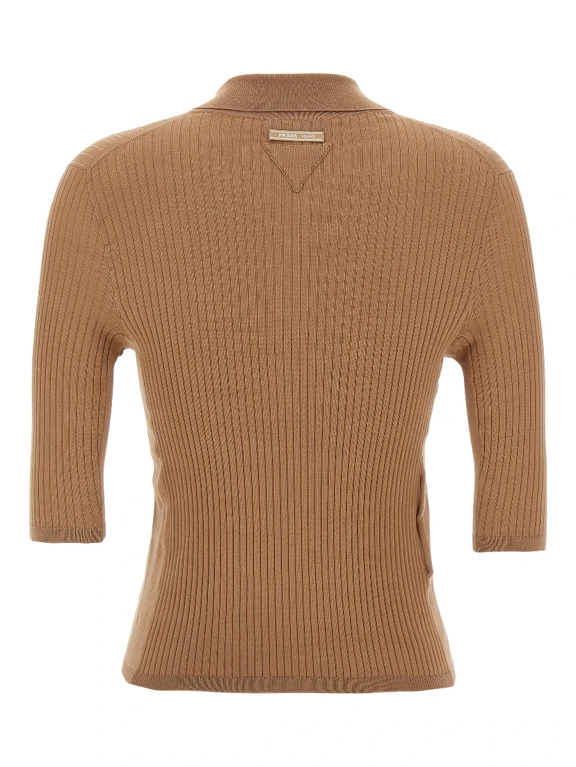 Beige Cotton Polo Shirt
