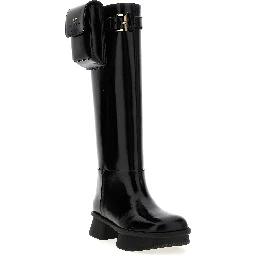 Black Calfskin Over The Knee