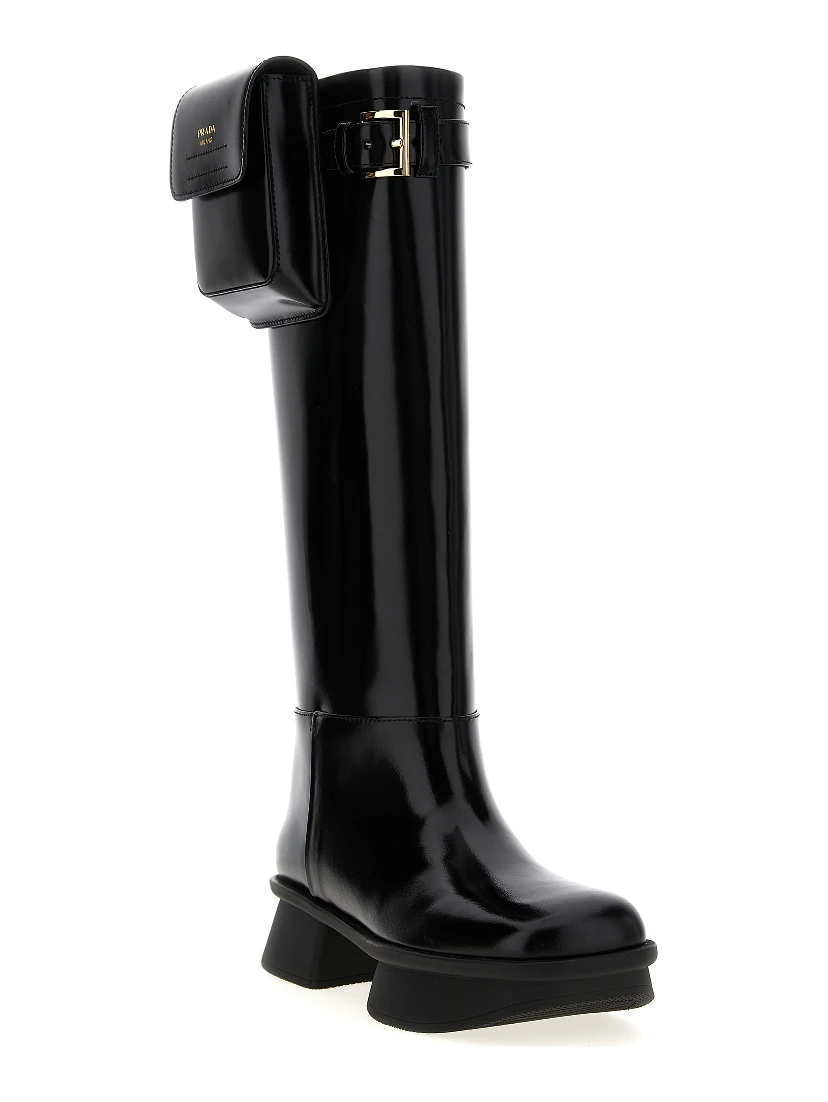 Black Calfskin Over The Knee