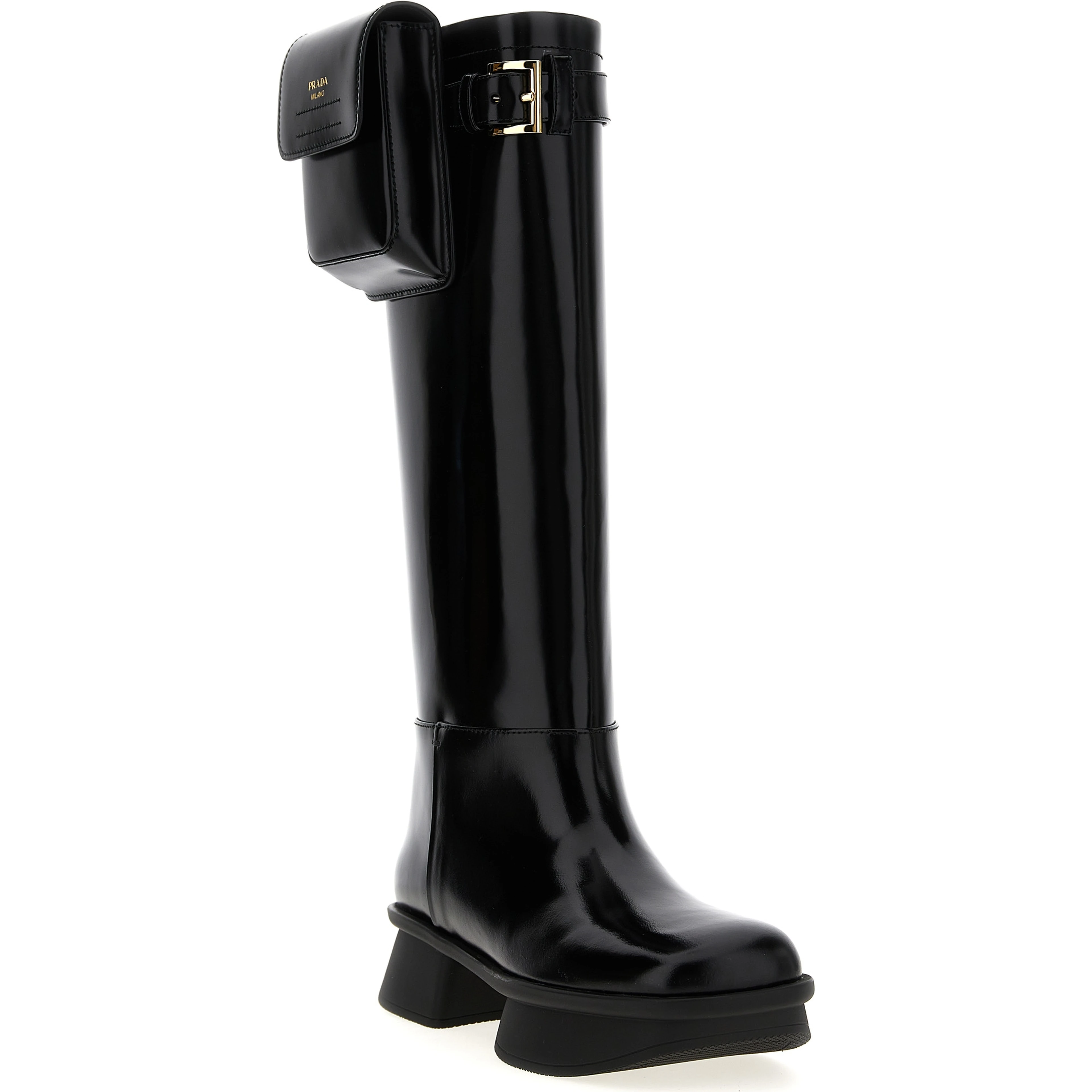 Black Calfskin Over The Knee