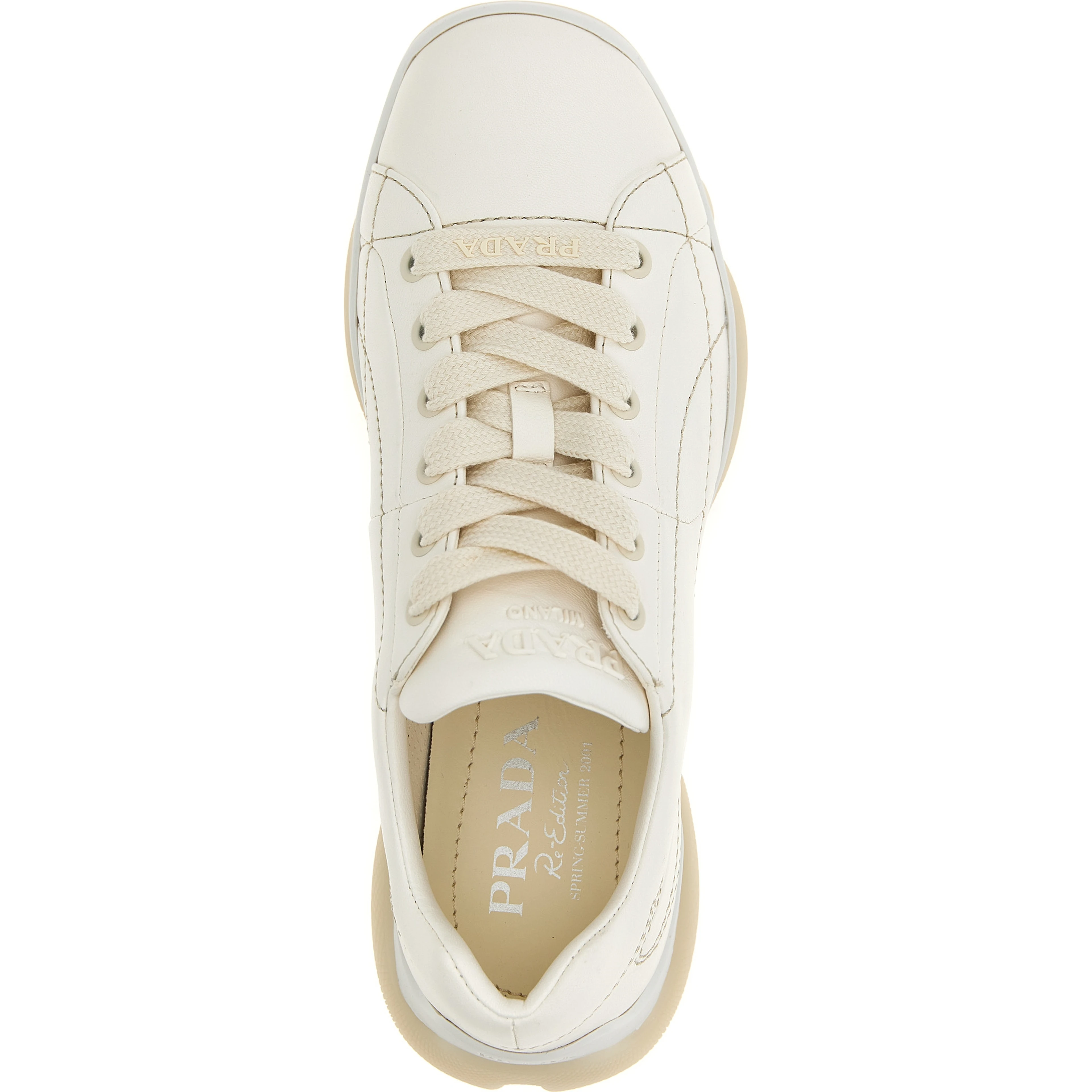 White Lamb Leather Low Top Sneakers