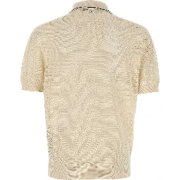 White Silk Polo Shirt