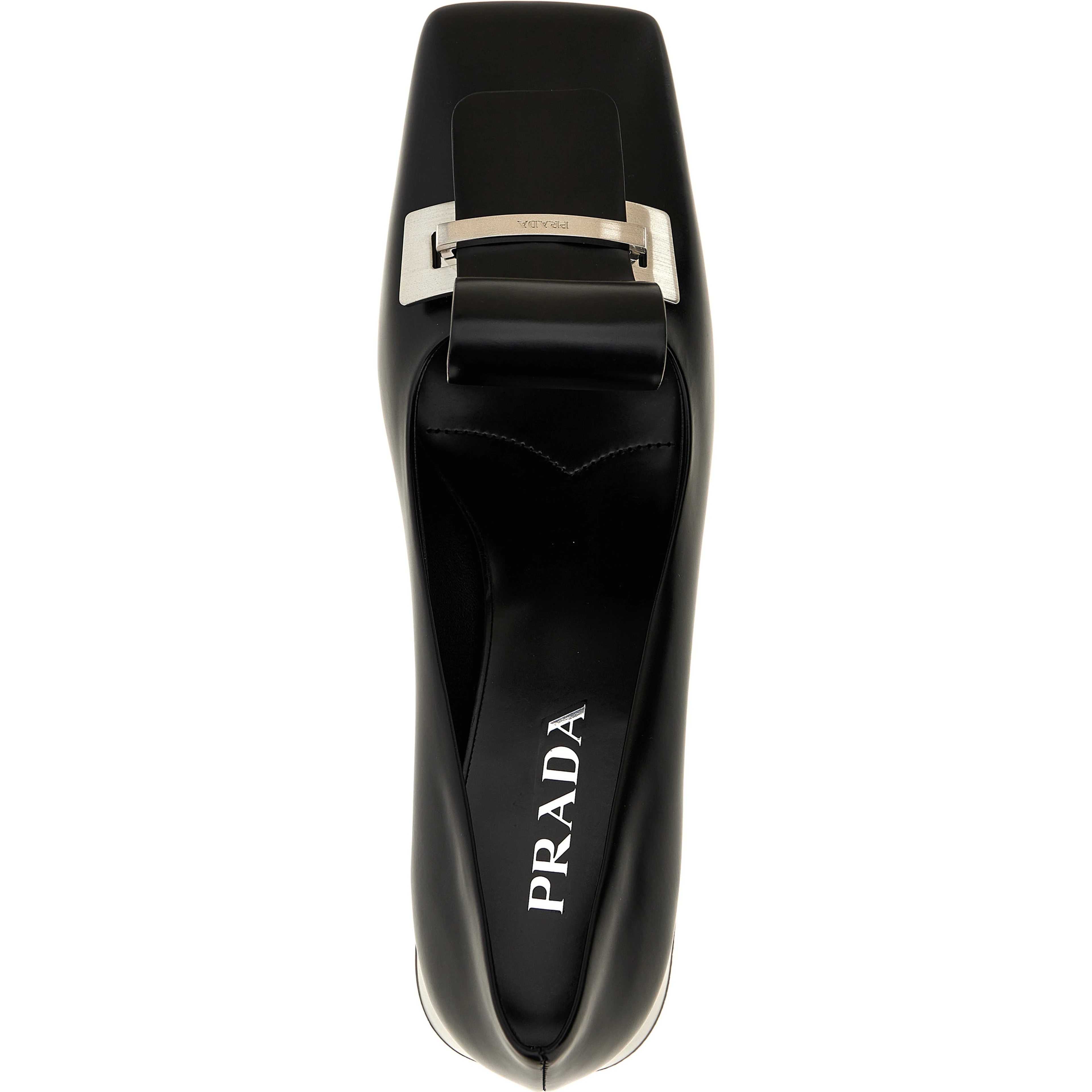 Black Calfskin Mid Heel Pumps