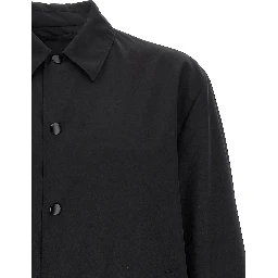 Black Virgin Wool Full-Length Jacket