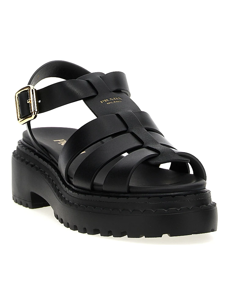 Black Calfskin Flat Sandals alternative