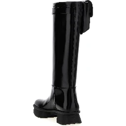 Black Calfskin Over The Knee