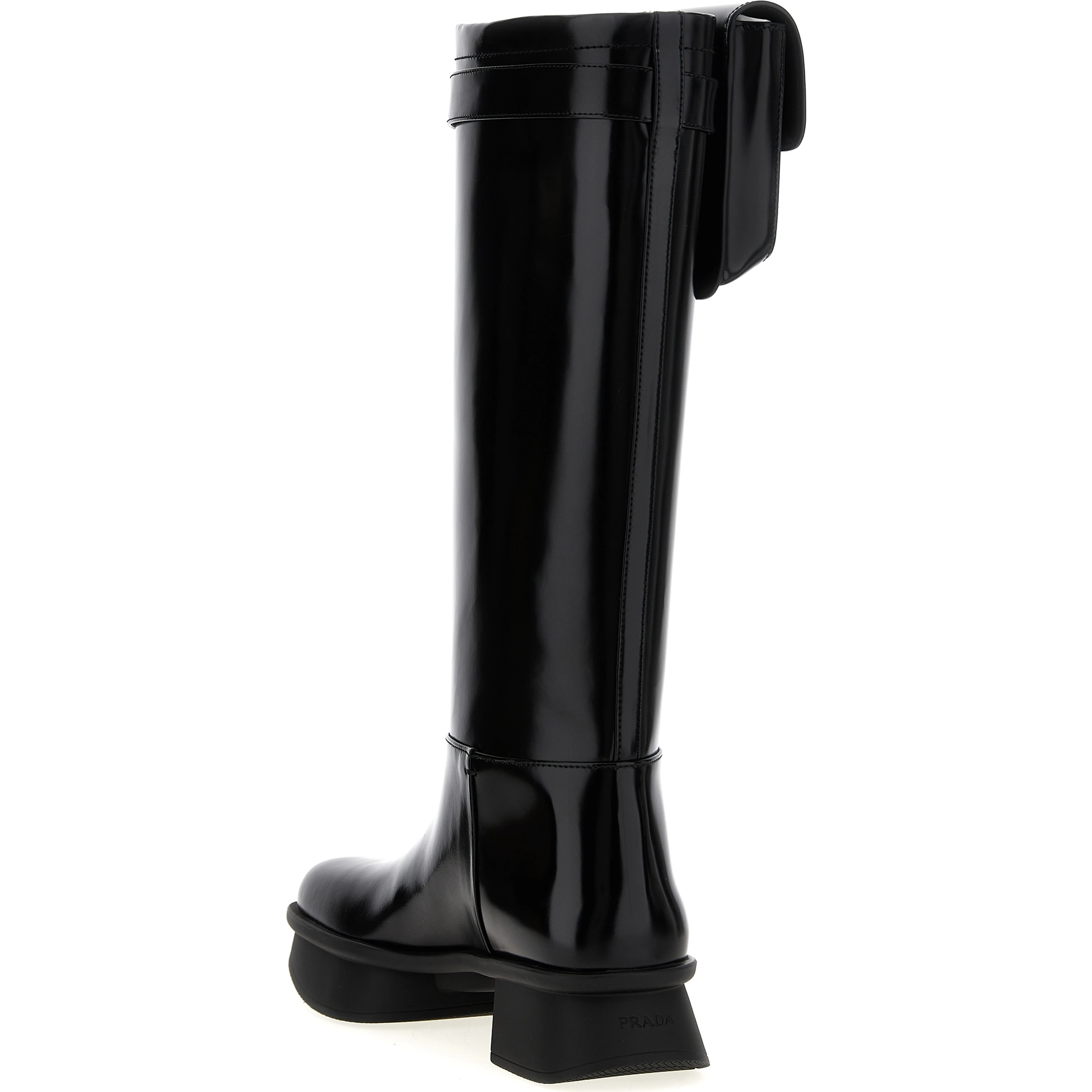 Black Calfskin Over The Knee