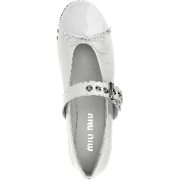 White Calfskin Ballet Flats