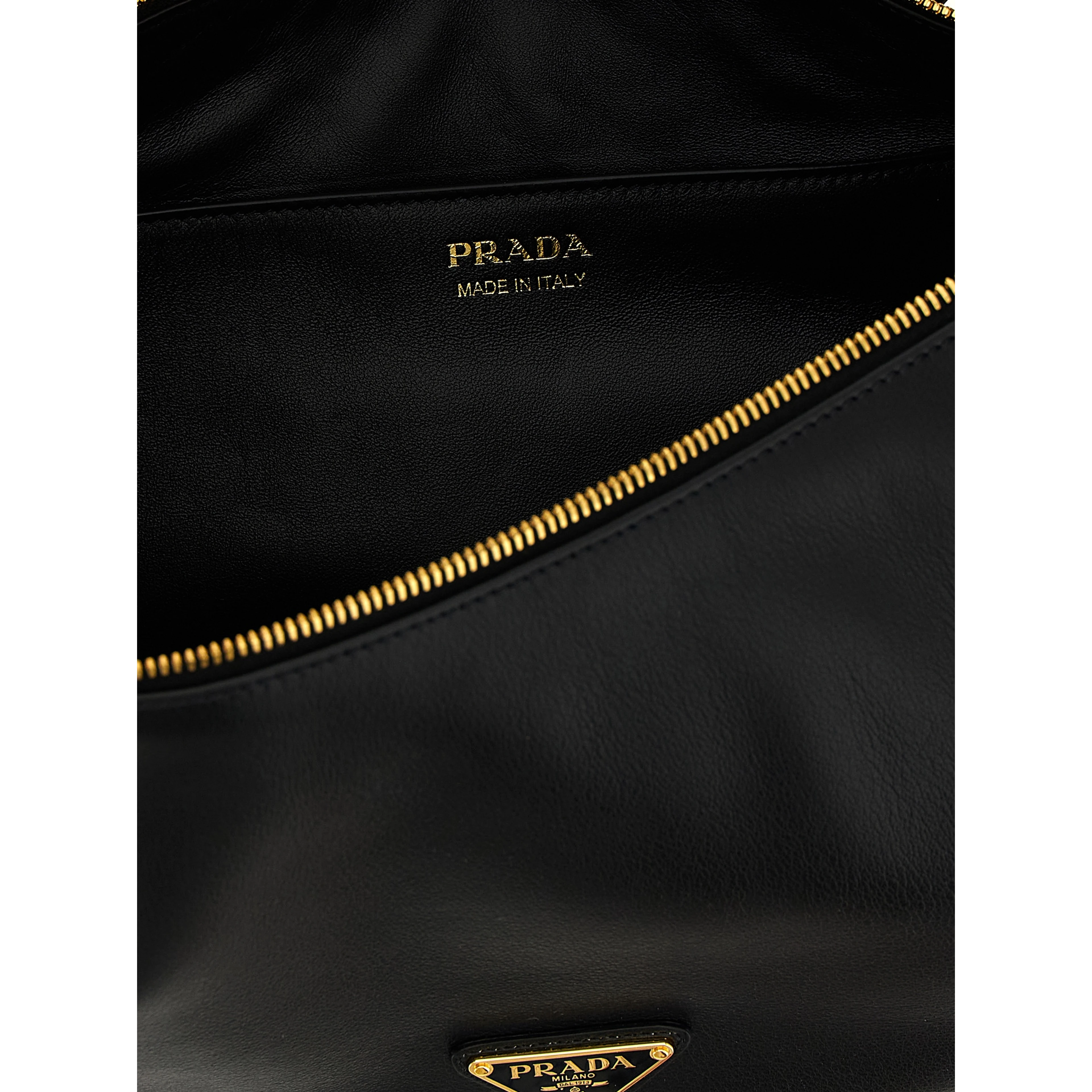 Black Calfskin Shoulder Bag