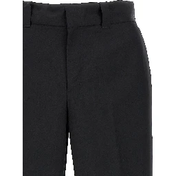 Black Virgin Wool Casual Pants