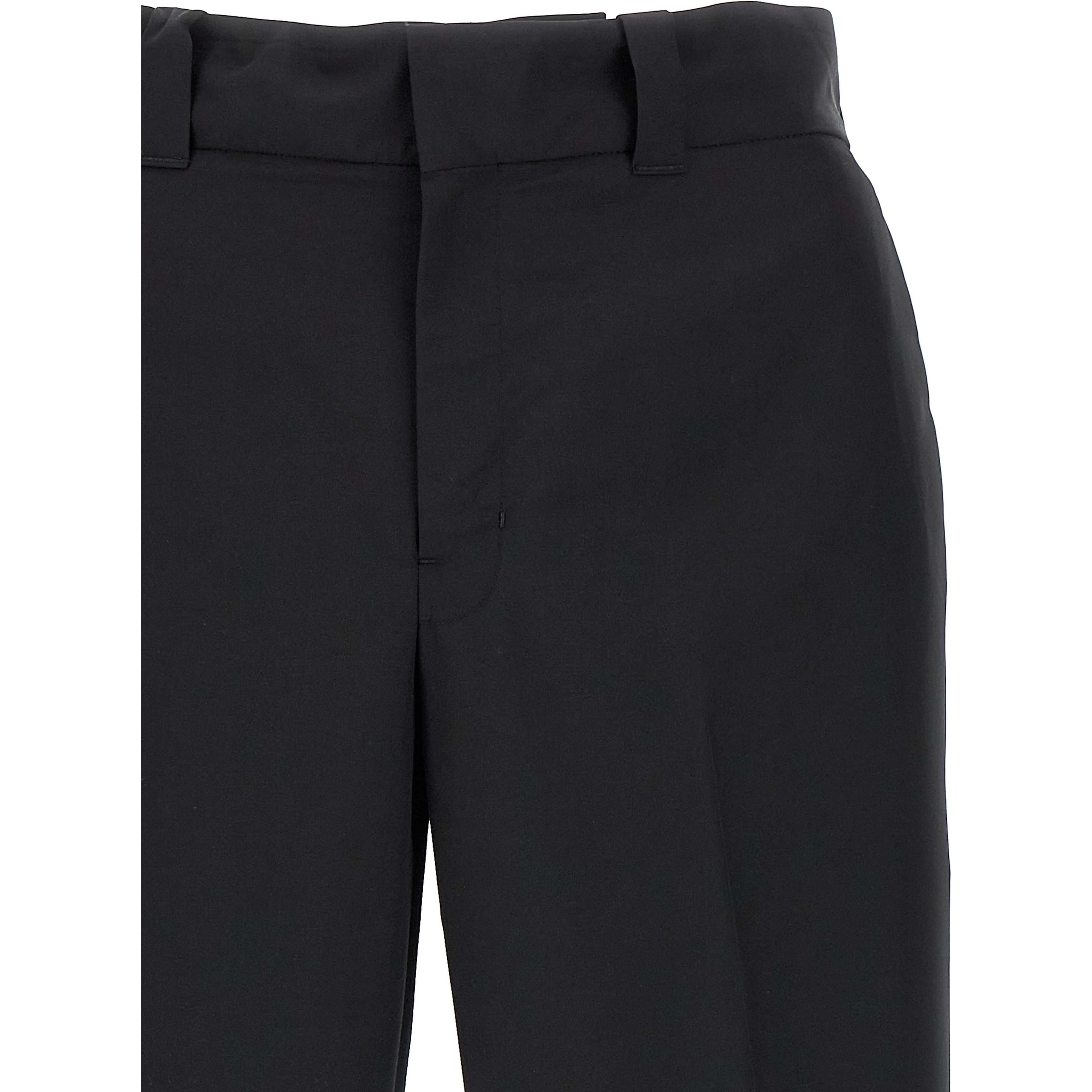 Black Virgin Wool Casual Pants