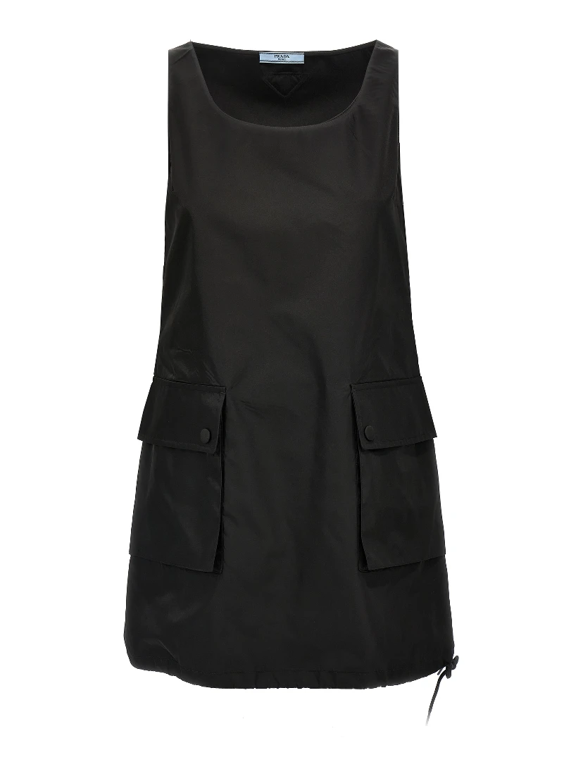 Black Polyamide Short Dress