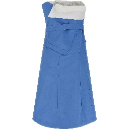 Blue Cotton Short Dress