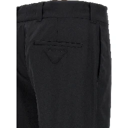 Black Virgin Wool Casual Pants