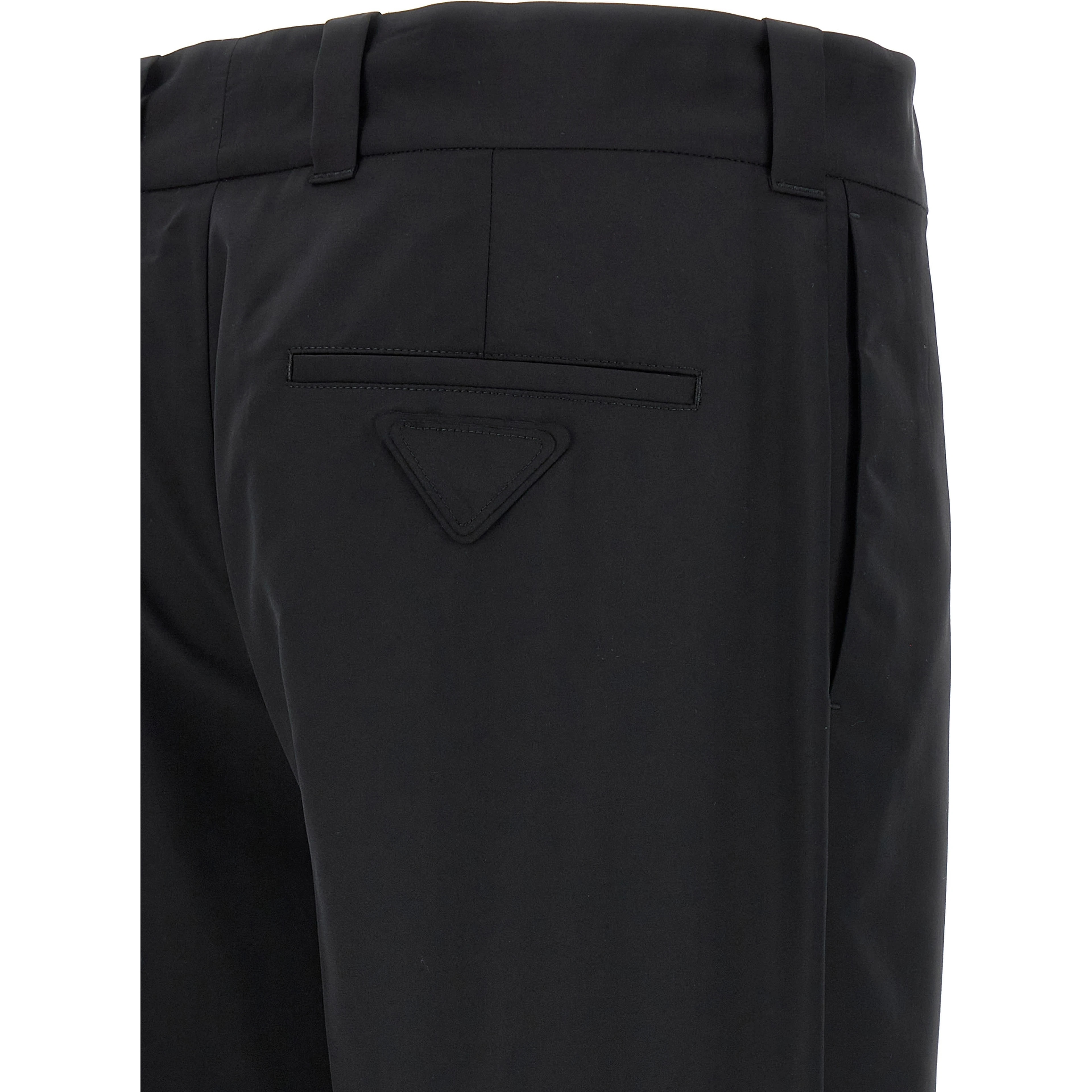 Black Virgin Wool Casual Pants