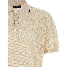 White Silk Polo Shirt
