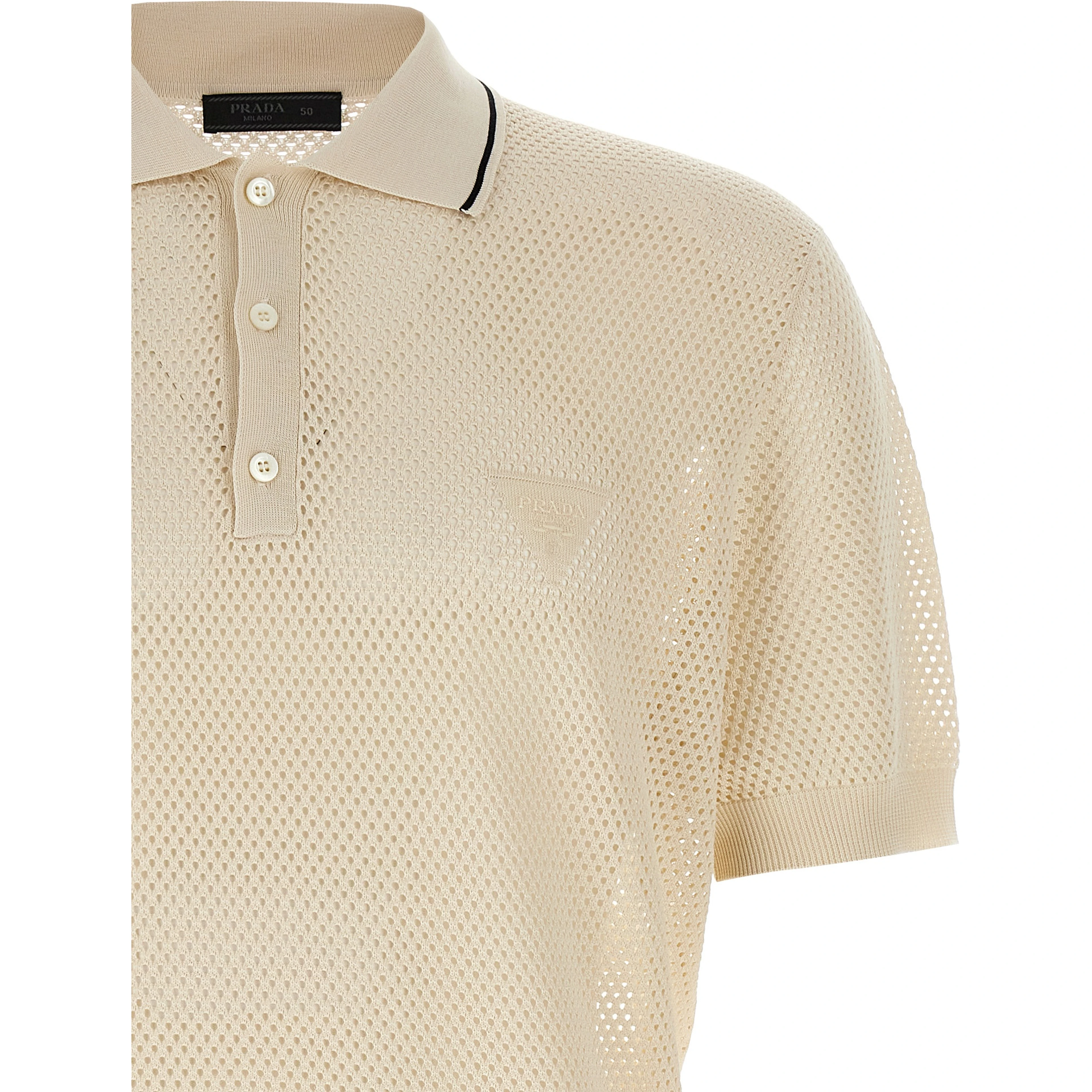 White Silk Polo Shirt