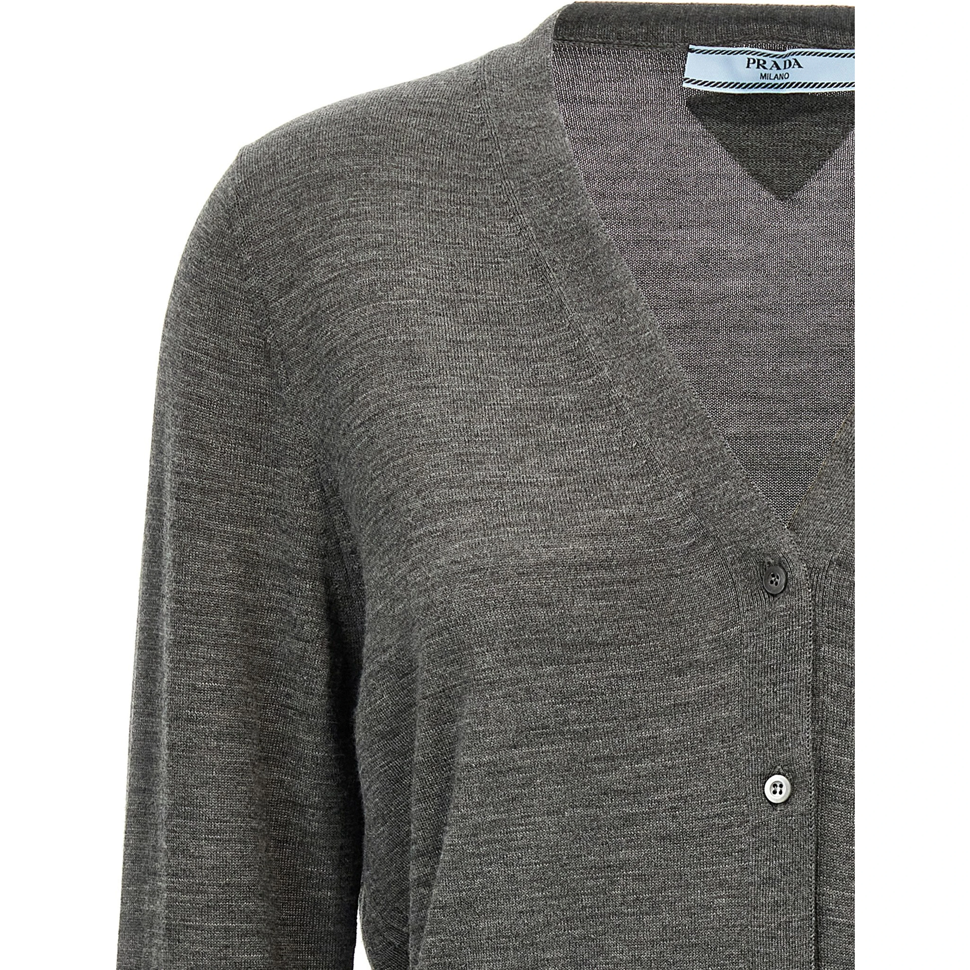 Gray Virgin Wool Cardigan