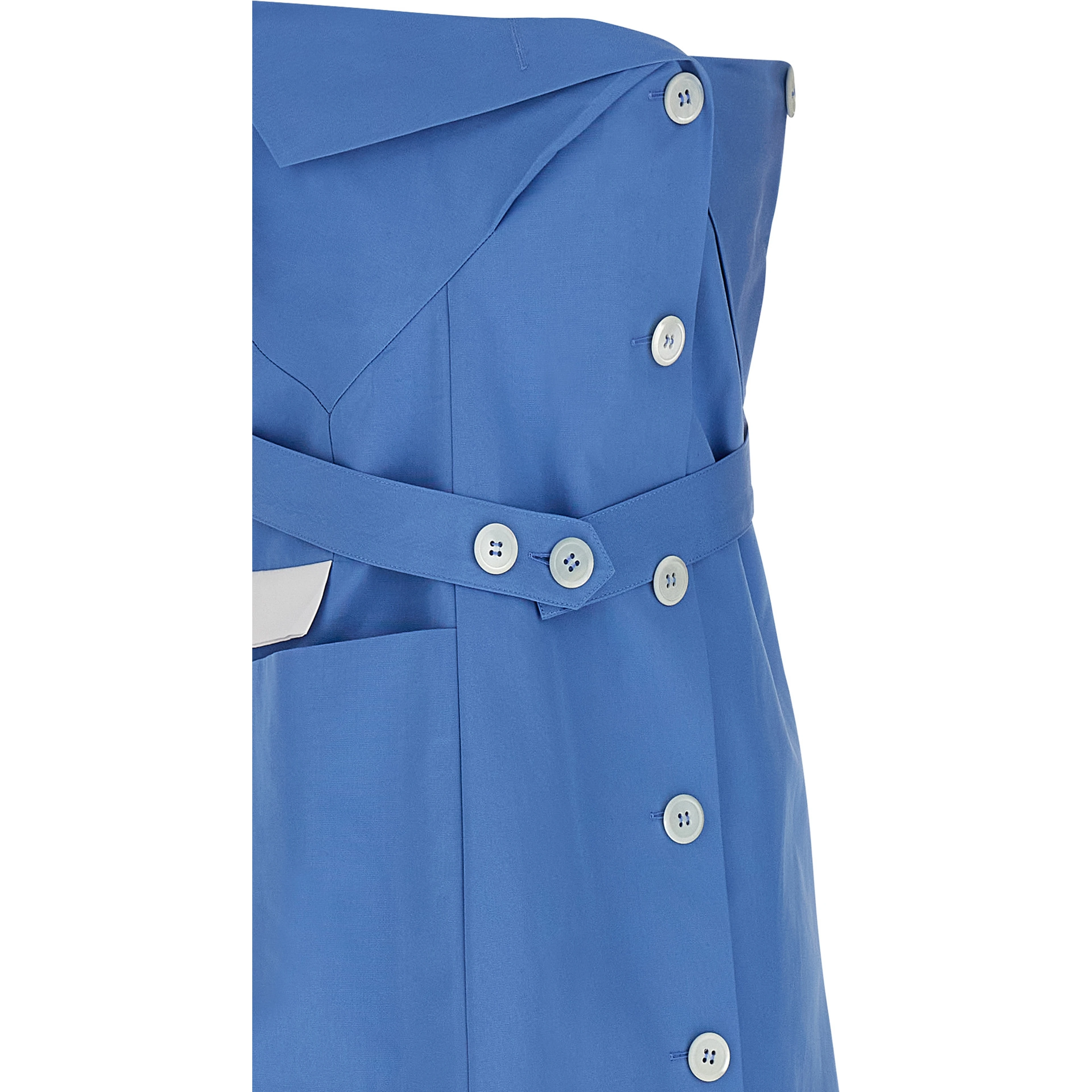 Blue Cotton Short Dress