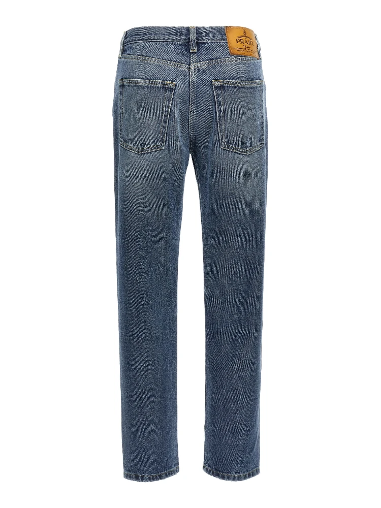 Blue Cotton Straight-Leg Jeans alternative
