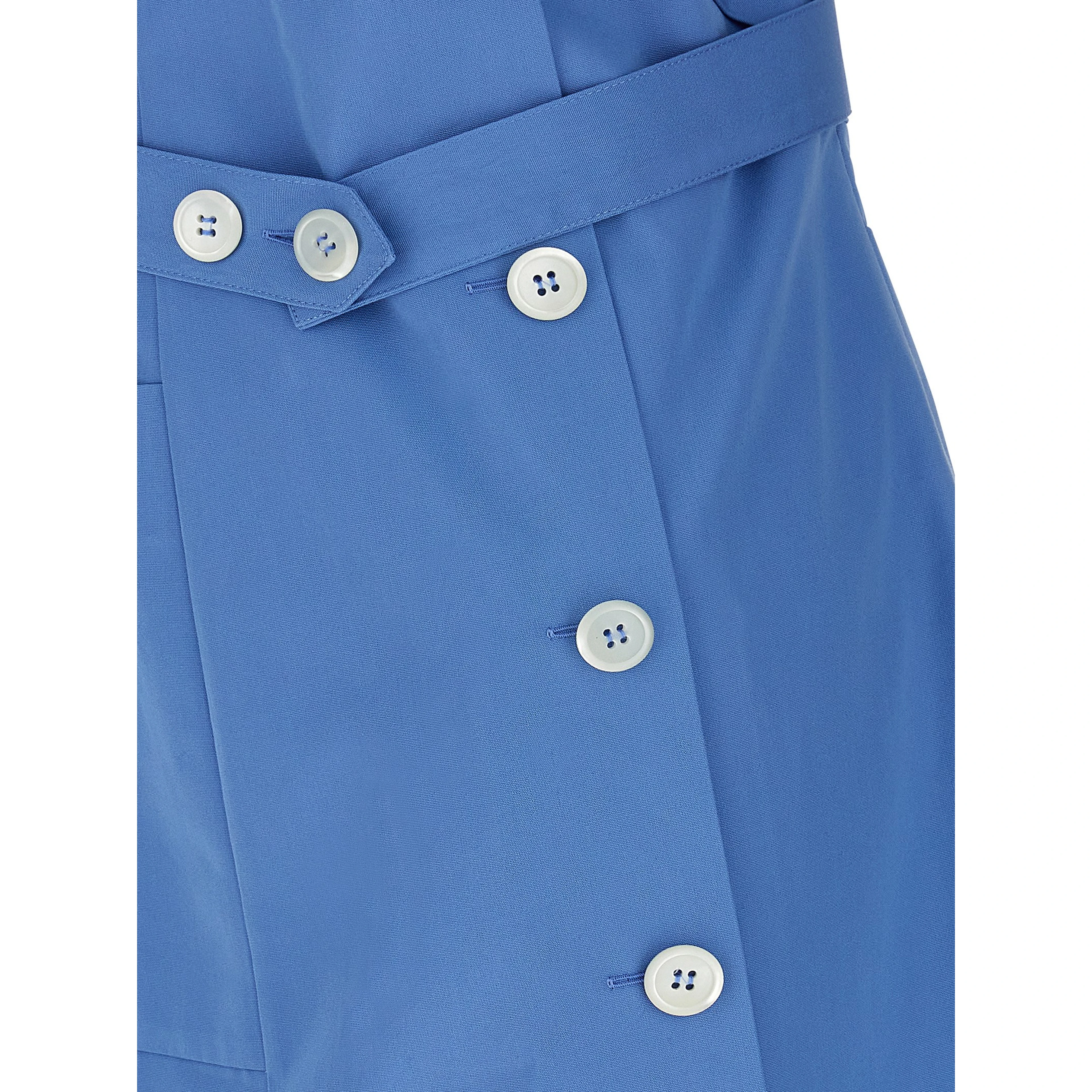 Blue Cotton Short Dress