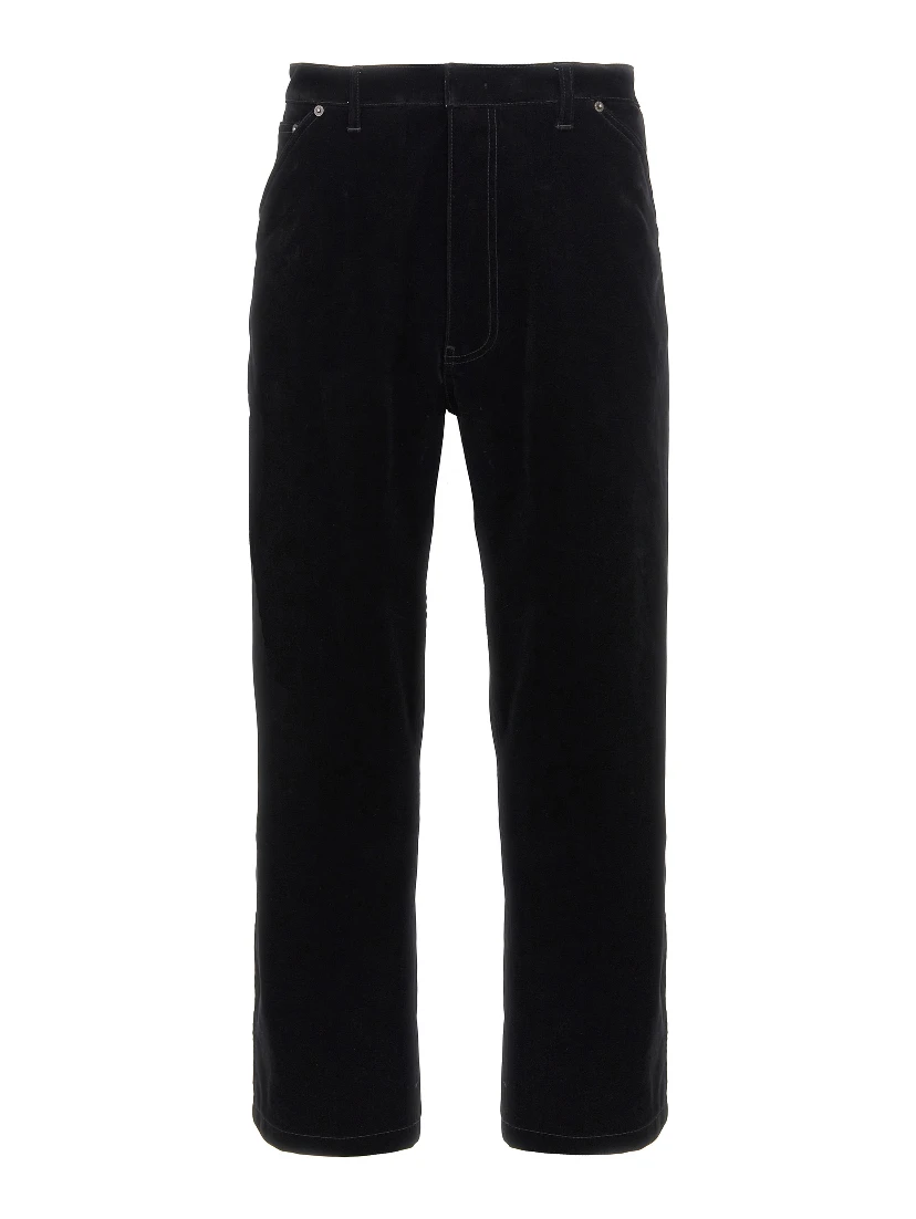 Black Cotton Casual Pants