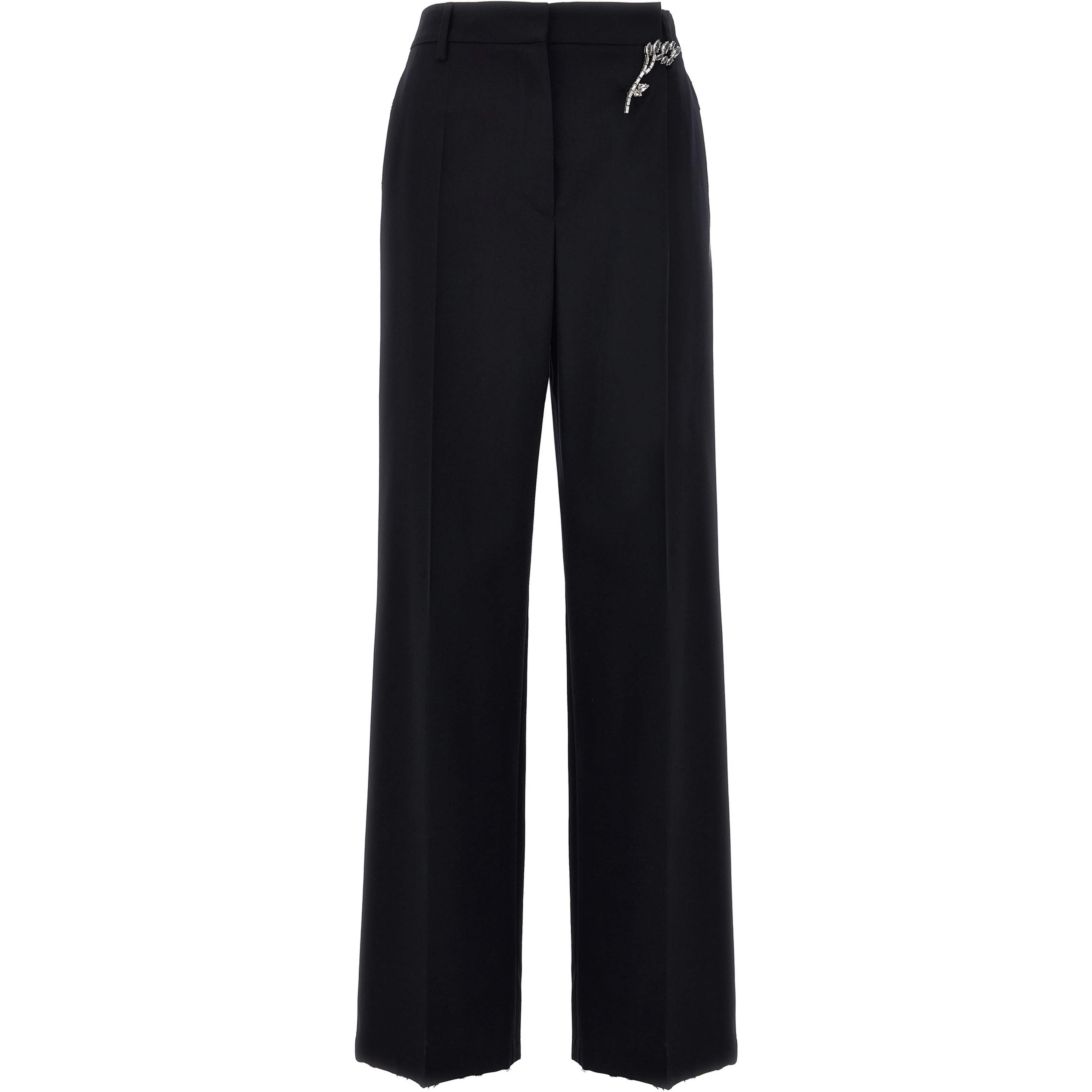 Blue Wool Casual Pants