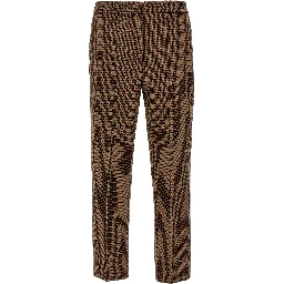 Brown Virgin Wool Casual Pants