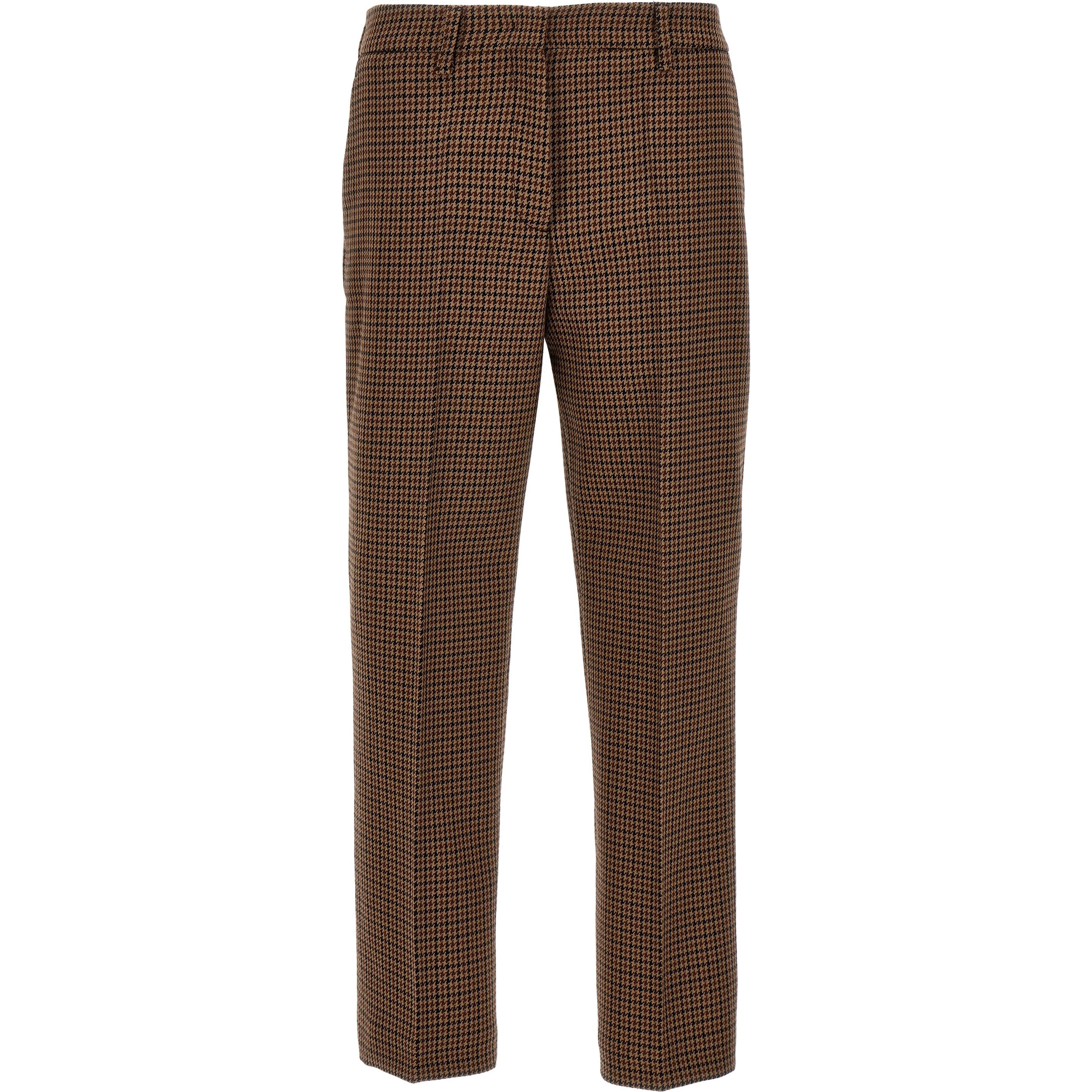 Brown Virgin Wool Casual Pants