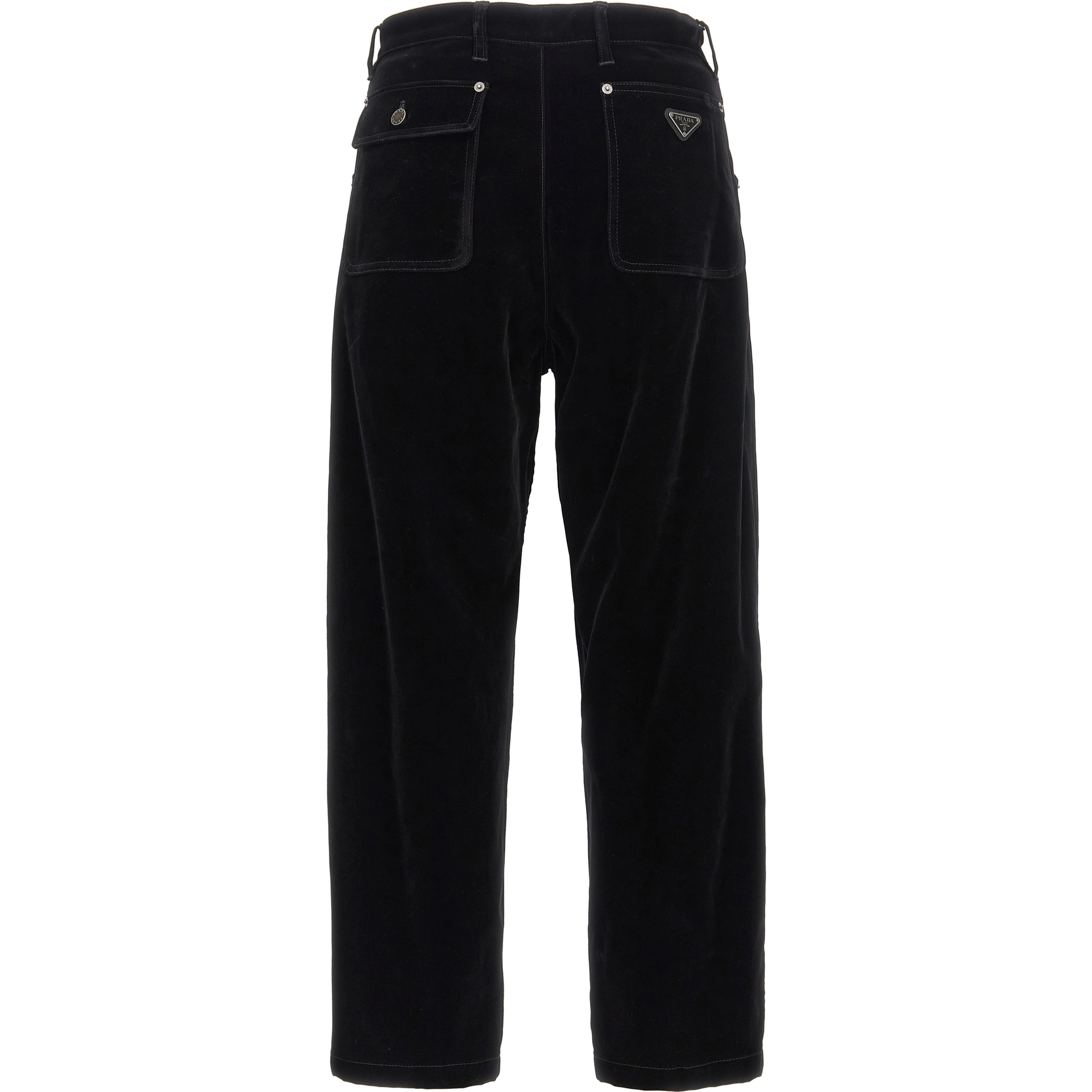 Black Cotton Casual Pants