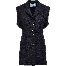 Blue Virgin Wool Sleeveless Jacket