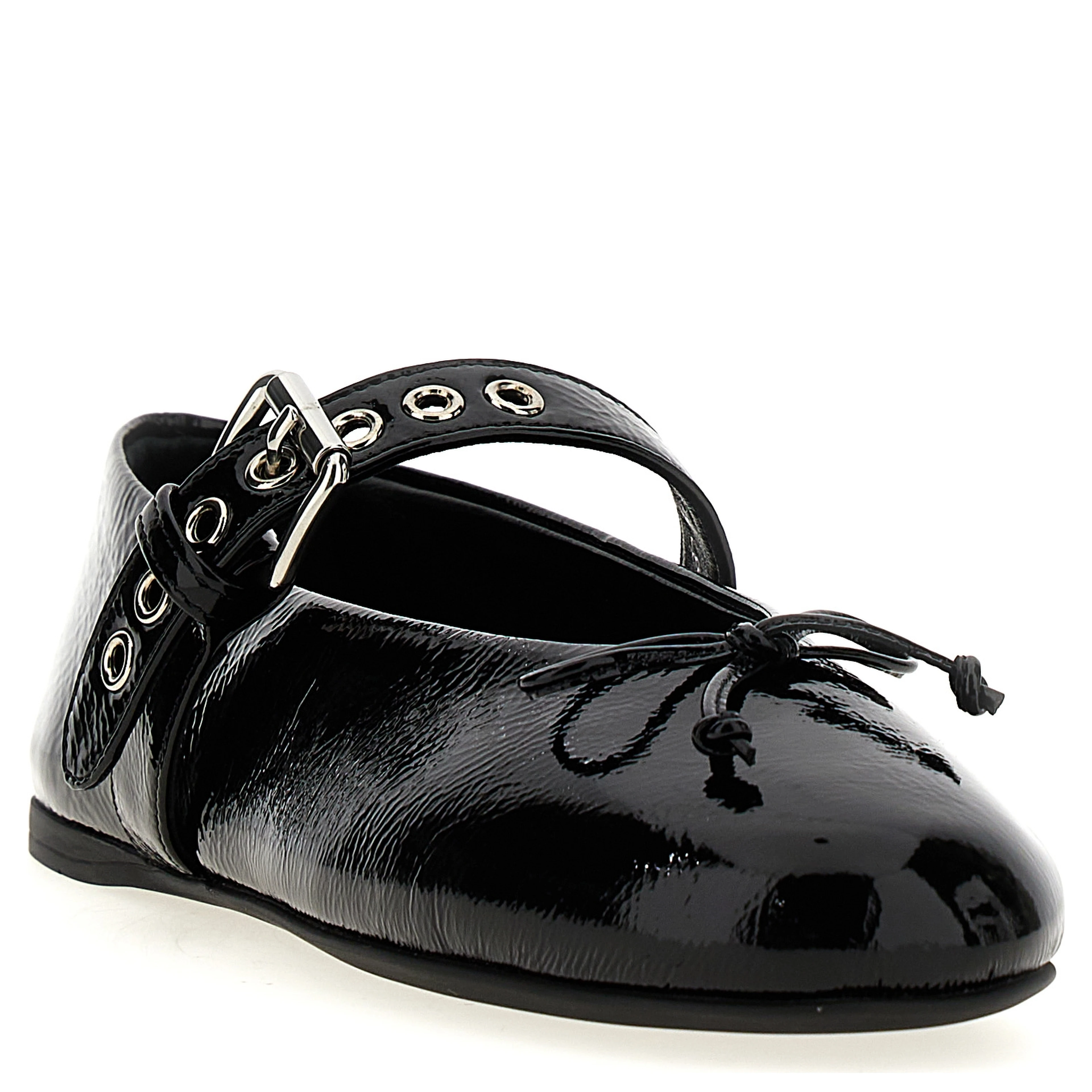 Black Calfskin Ballet Flats