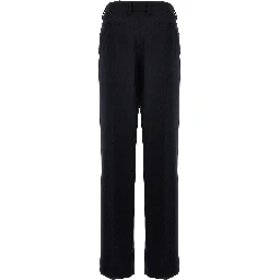 Blue Wool Casual Pants
