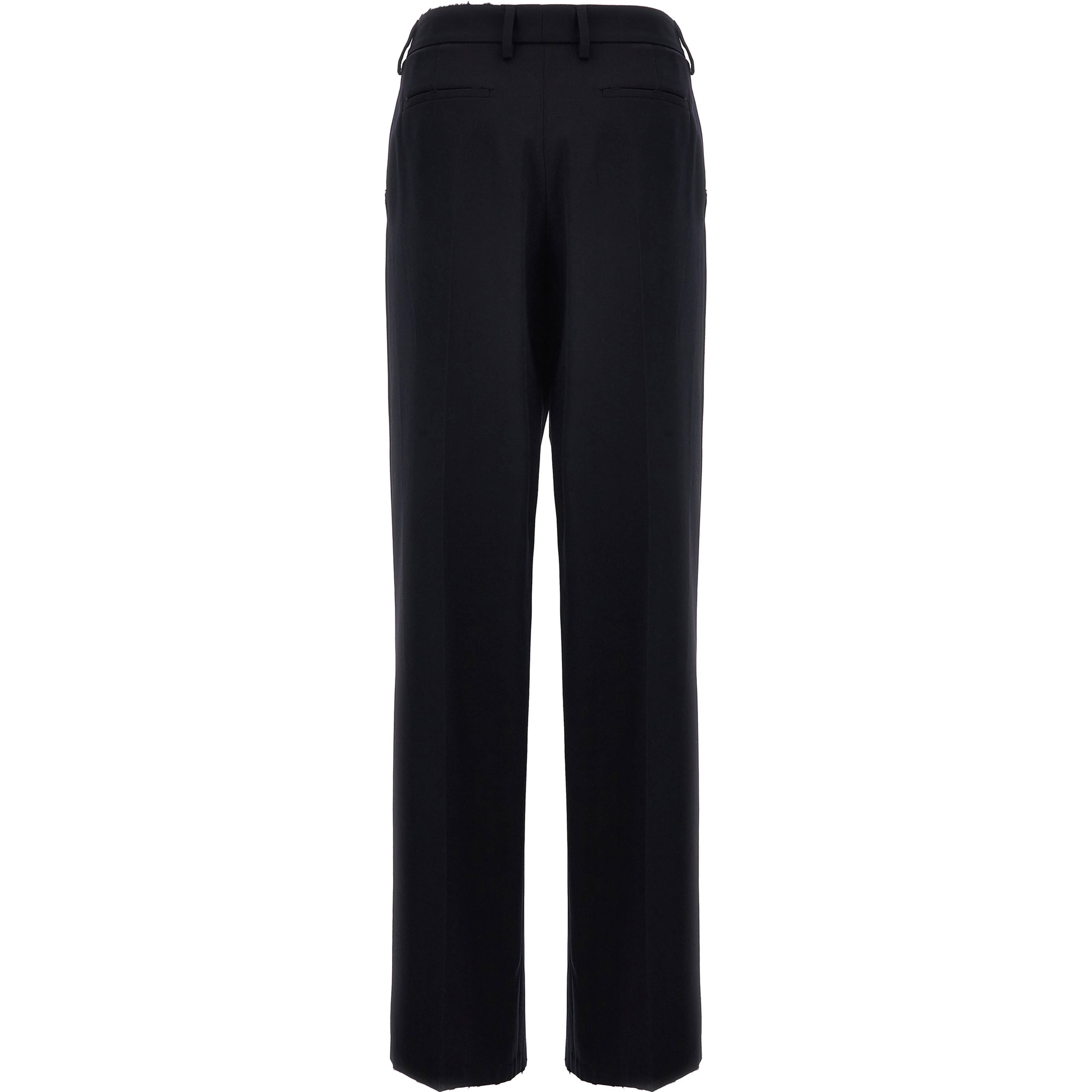 Blue Wool Casual Pants