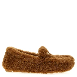 Brown Lamb Leather Slip-On Loafers
