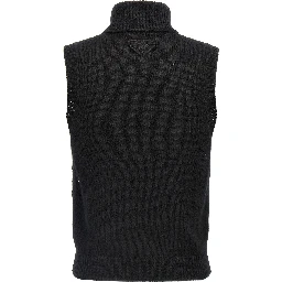 Black Cashmere Sleeveless Jacket