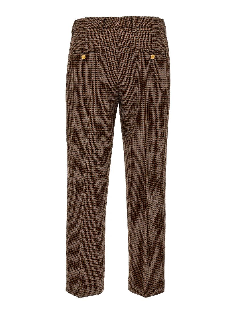 Brown Virgin Wool Casual Pants