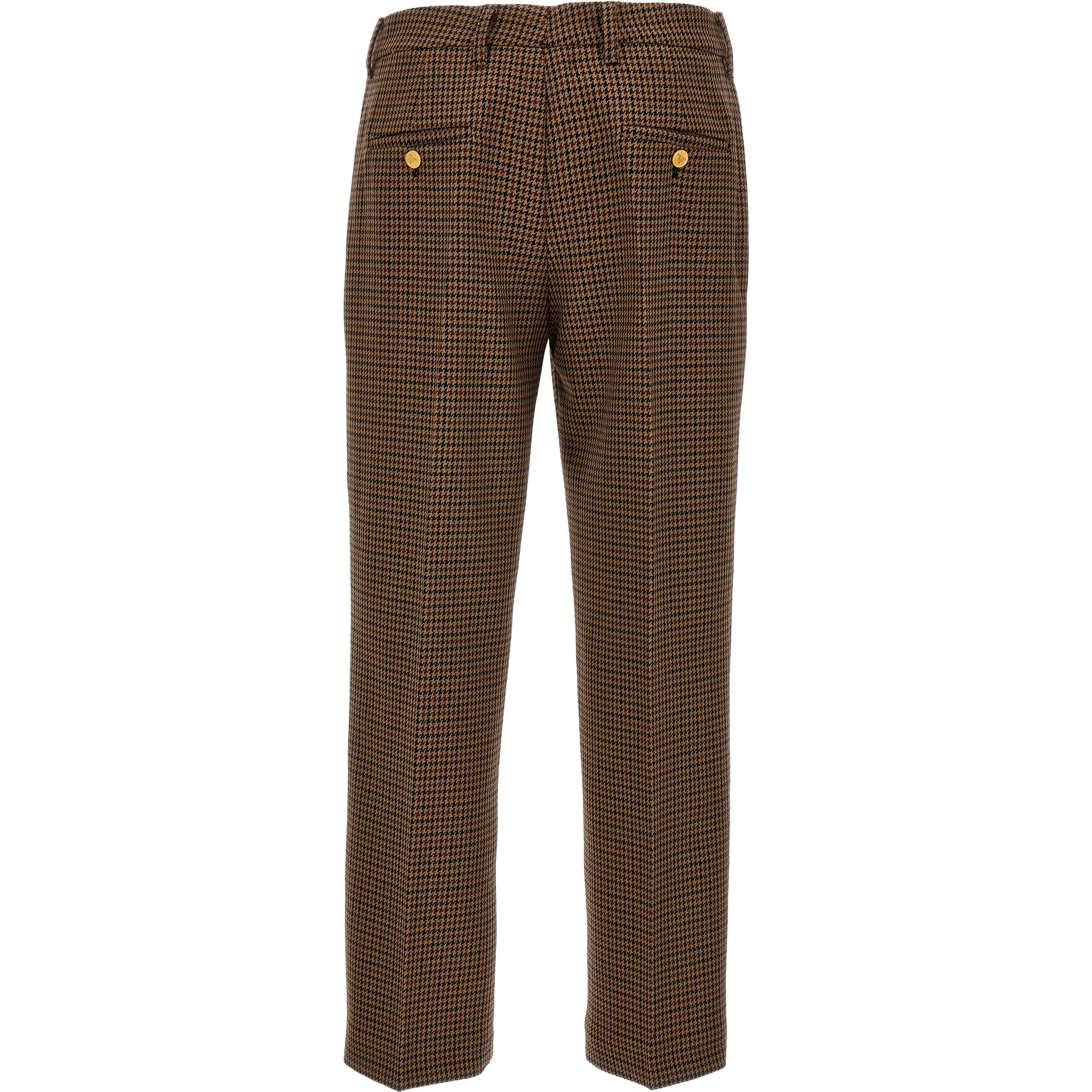 Brown Virgin Wool Casual Pants