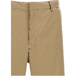 Beige Cotton Casual Pants