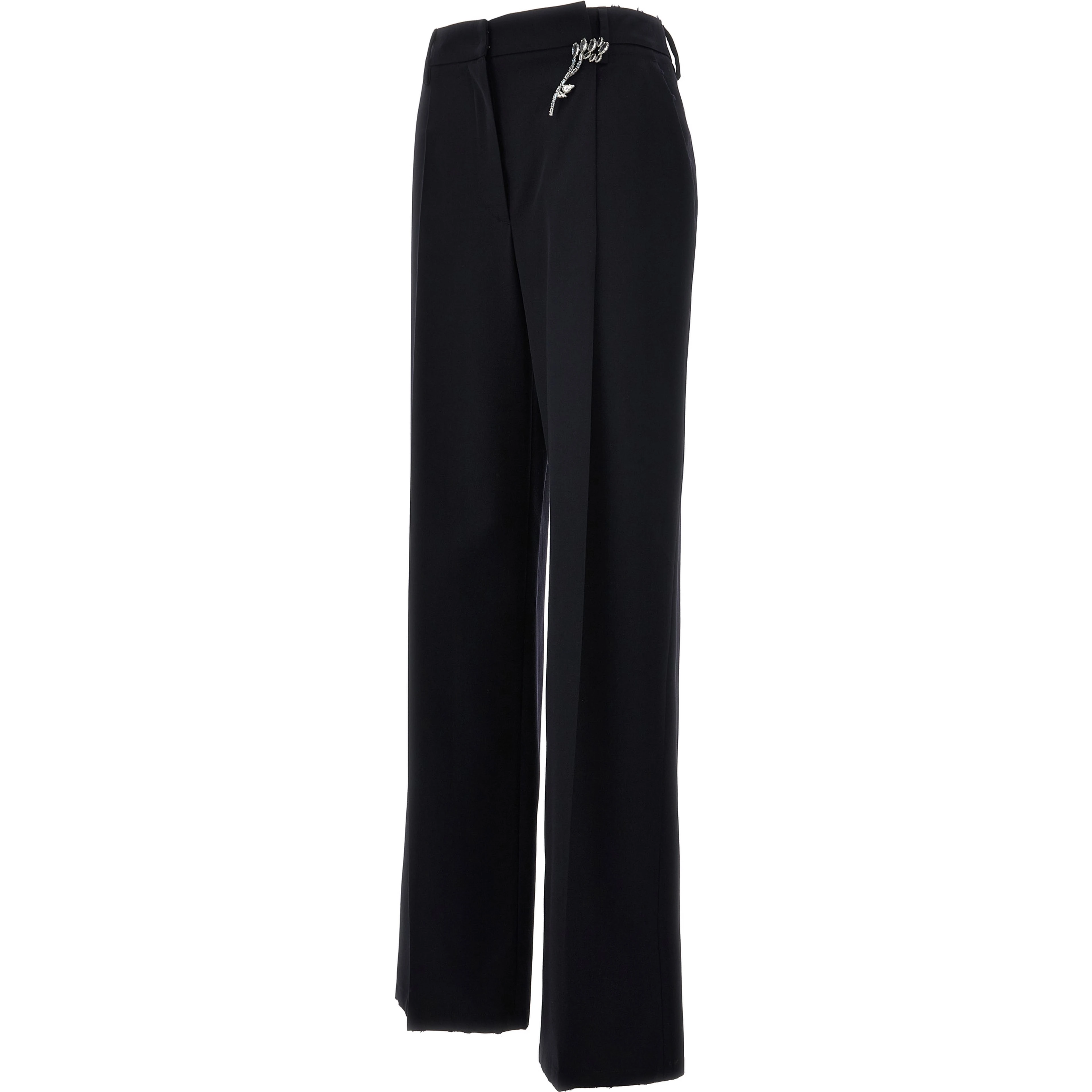 Blue Wool Casual Pants
