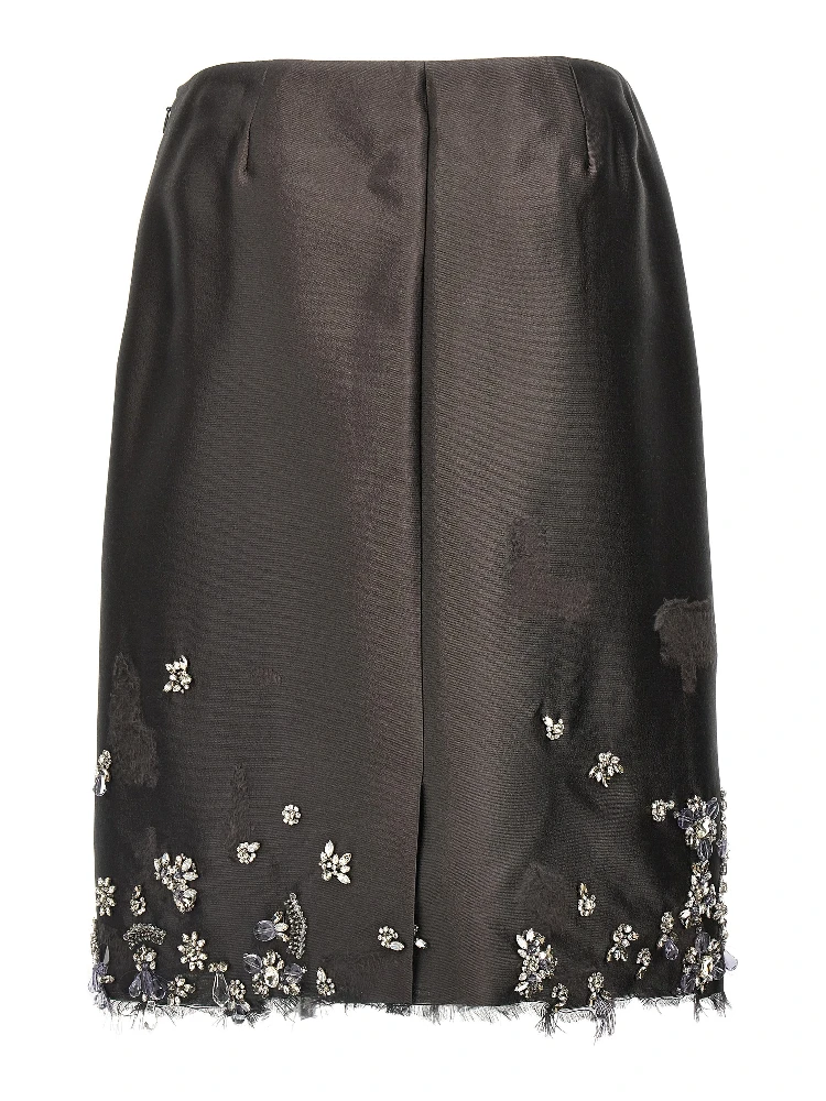 Gray Silk Midi Skirt alternative