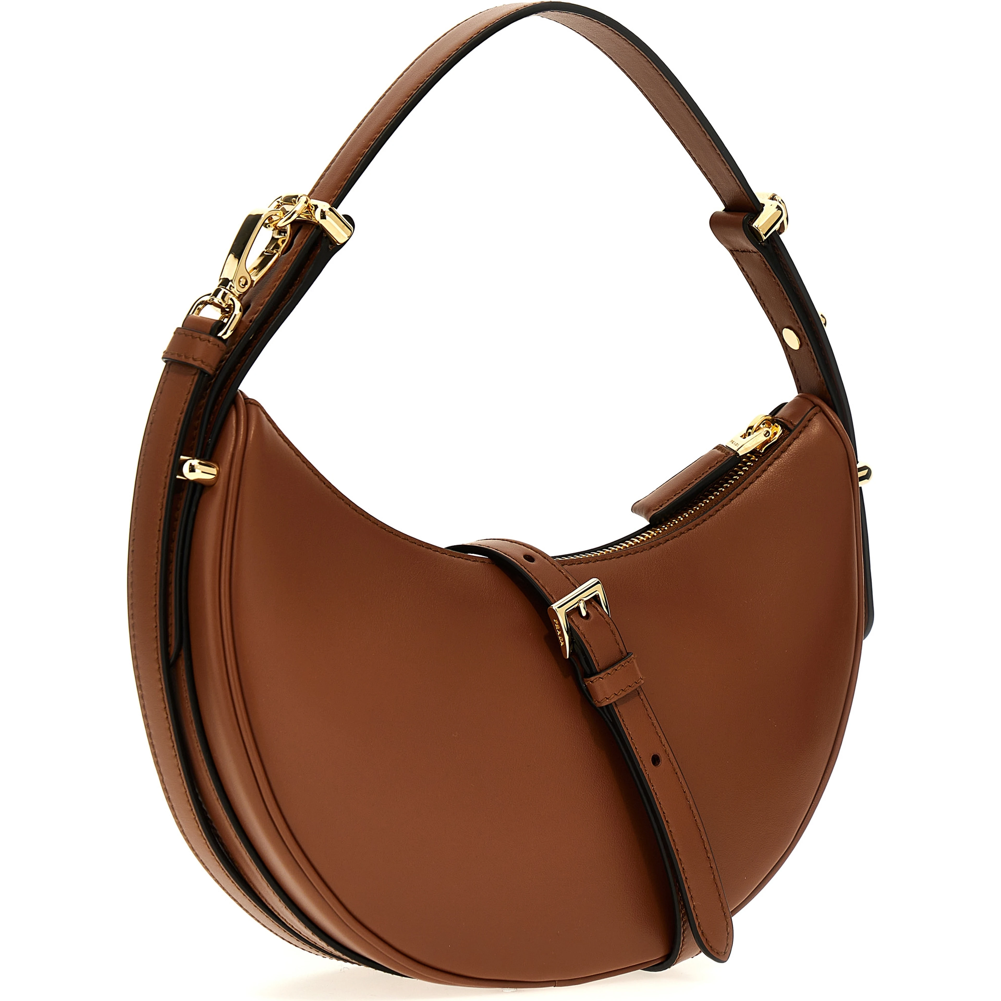 Brown Calfskin Shoulder Bag