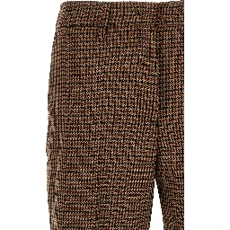 Brown Virgin Wool Casual Pants