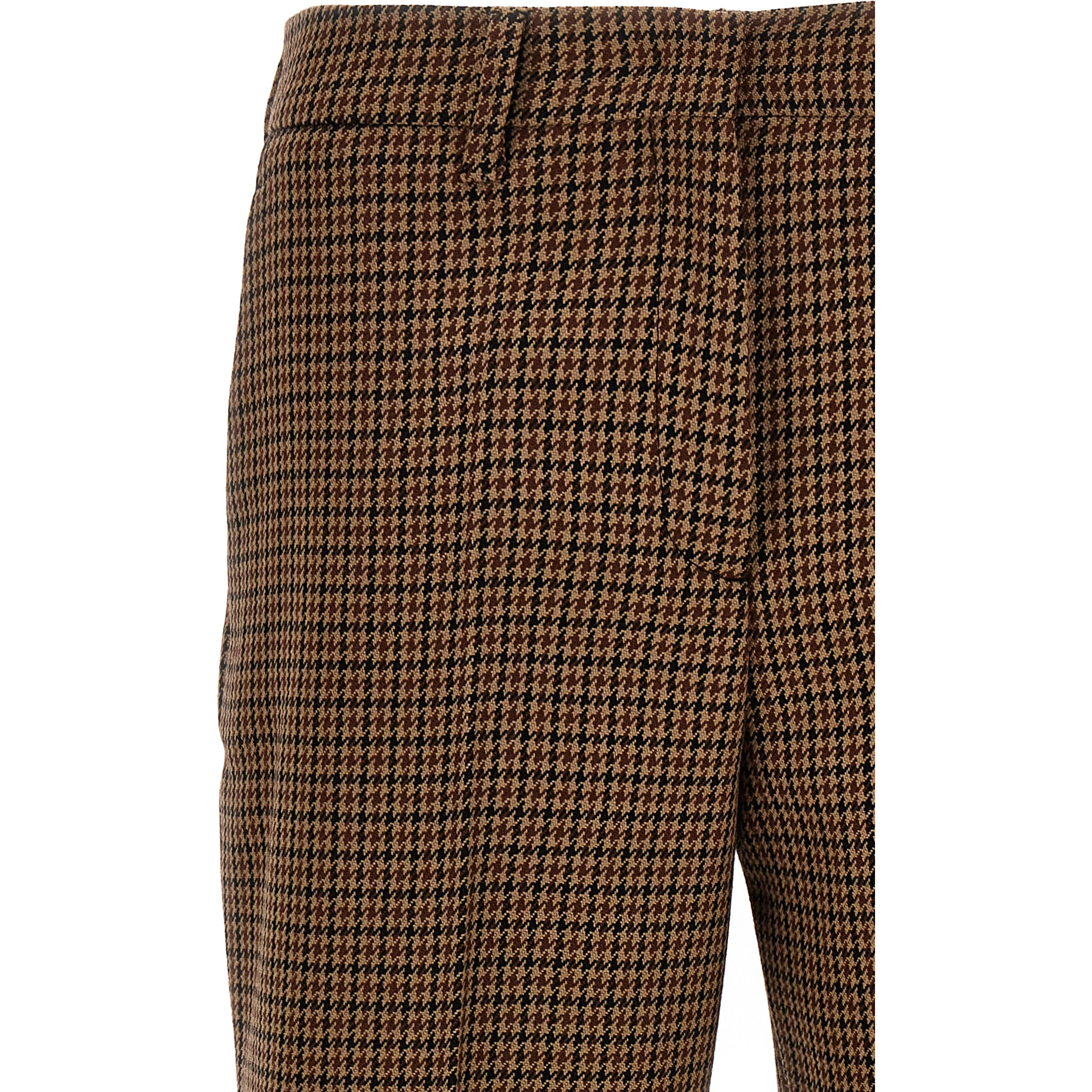 Brown Virgin Wool Casual Pants