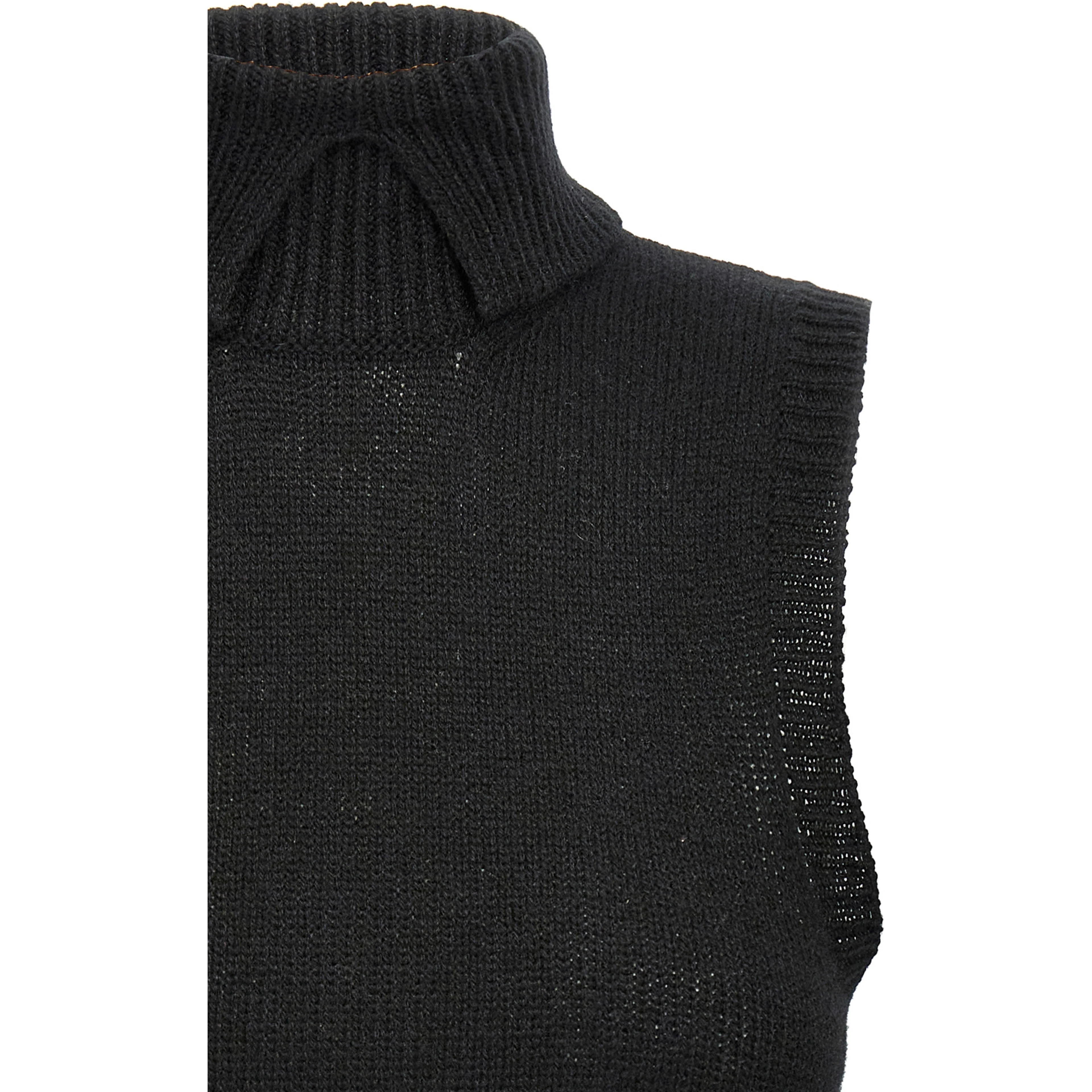 Black Cashmere Sleeveless Jacket